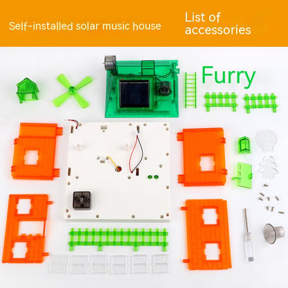 DIY Assembly Learning Scientific Experiments Building Model Solar Energy Powered Music House Educational Toy For Kids - Toynix