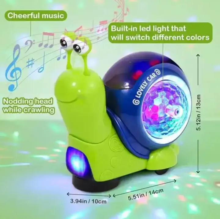 Interactive Musical Crawling Snail Toy For kids Toynix