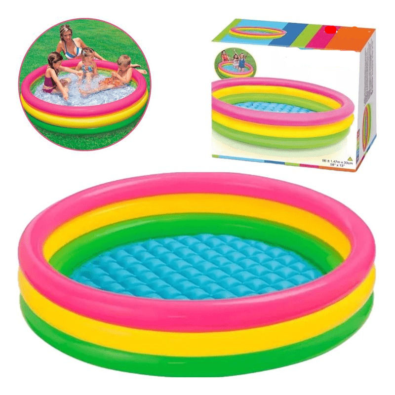 Sunset Glow Rainbow Inflatable Swimming Pool 45" x 10" (57412) - Toynix