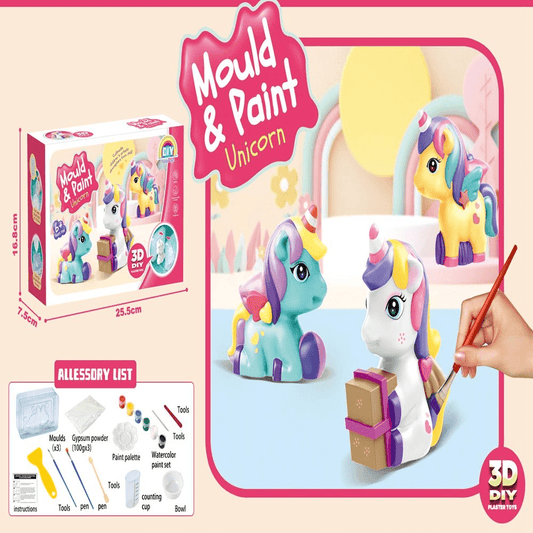 DIY 3D Unicorn Mould & Paint For Kids - Toynix