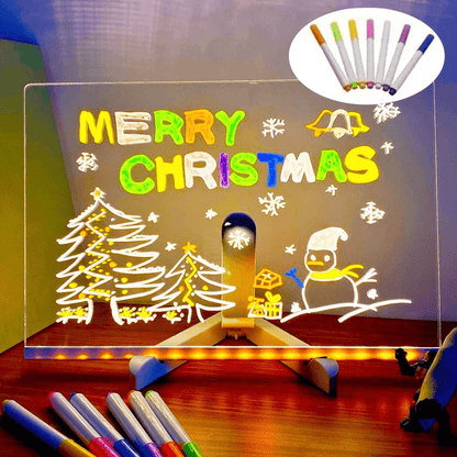 Acrylic LED Board With Colorful Night Light & 7 Neon Pens - Toynix