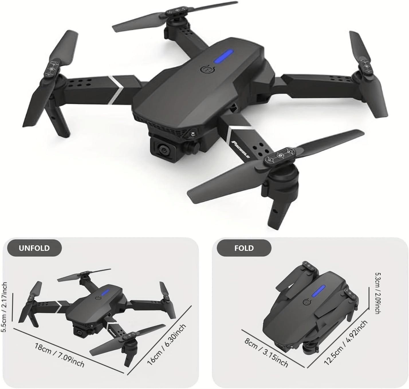 E88 PRO Drone with Dual Camera & LED Lights - Toynix