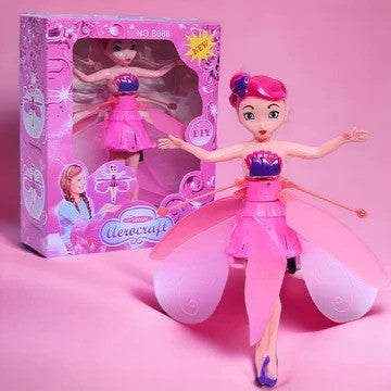 Girls Fairy Princess Doll Flying Aerocraft Kids Toy - Beautiful Electric Induction Hover, Smart Sensor. Toynix