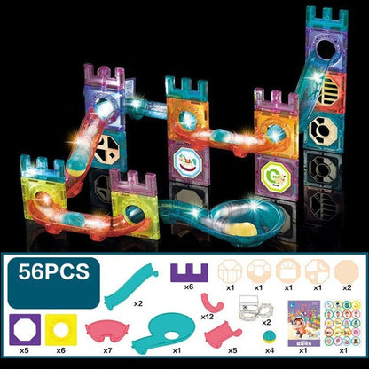 56 Pcs Light Magnetic Tiles Building Blocks for Kids - Toynix
