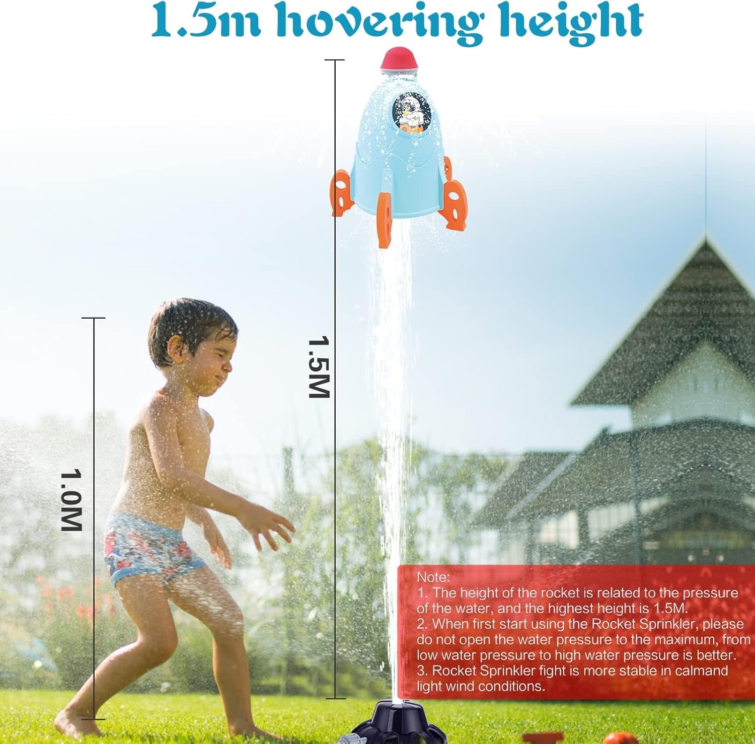 Outdoor Water Rocket Sprinkler—360 degree Rotation Rocket Water Spray - Toynix