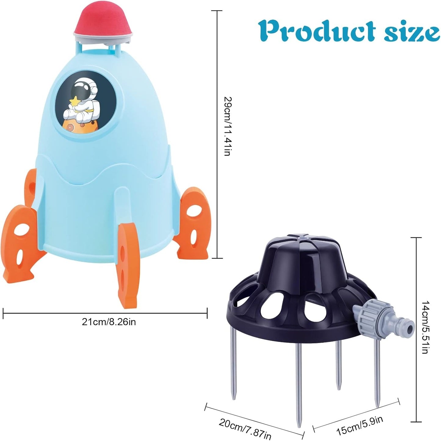 Outdoor Water Rocket Sprinkler—360 degree Rotation Rocket Water Spray - Toynix
