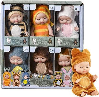 Mini Cute Sleeping Baby Dolls For Kids 6 Pcs - Toynix