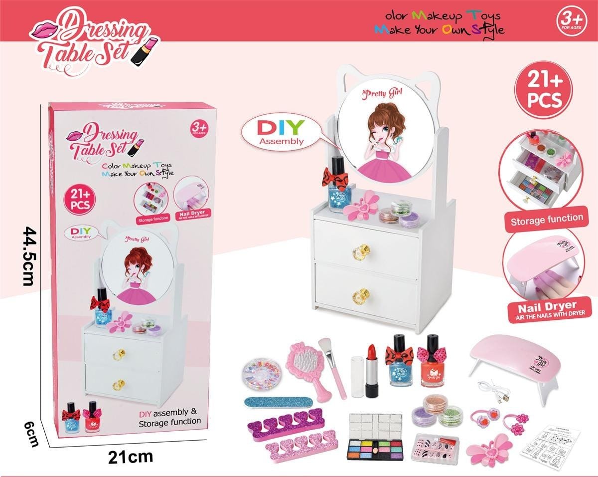 DIY Dressing Table Set For Girls 21+ Pcs - Toynix