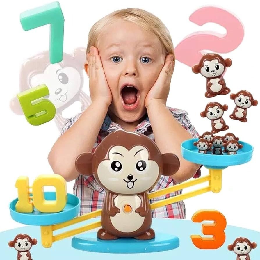 Weight Balance Learning Scale - Monkey Balance Game (Random Color) - Toynix
