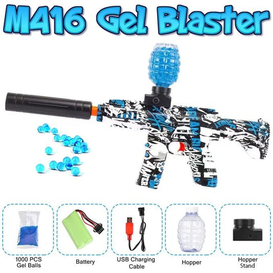 M416 Gel Blaster Rechargeable Electric Gun Toy With 1000 Pcs Gel Balls – Multi Color - Toynix