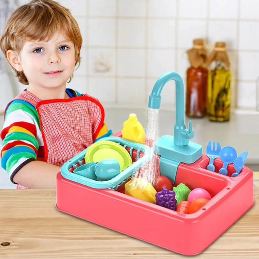 Kitchen Sink Play Set with Running Water - Toynix