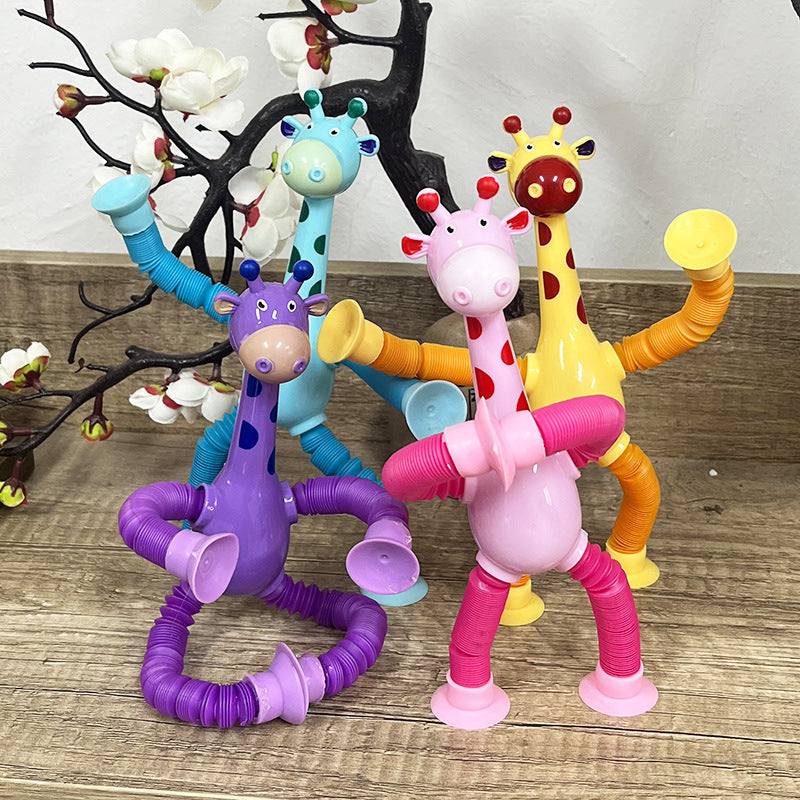 Premium Telescopic Giraffe Toy with Suction Cup Cartoon Toy Toynix